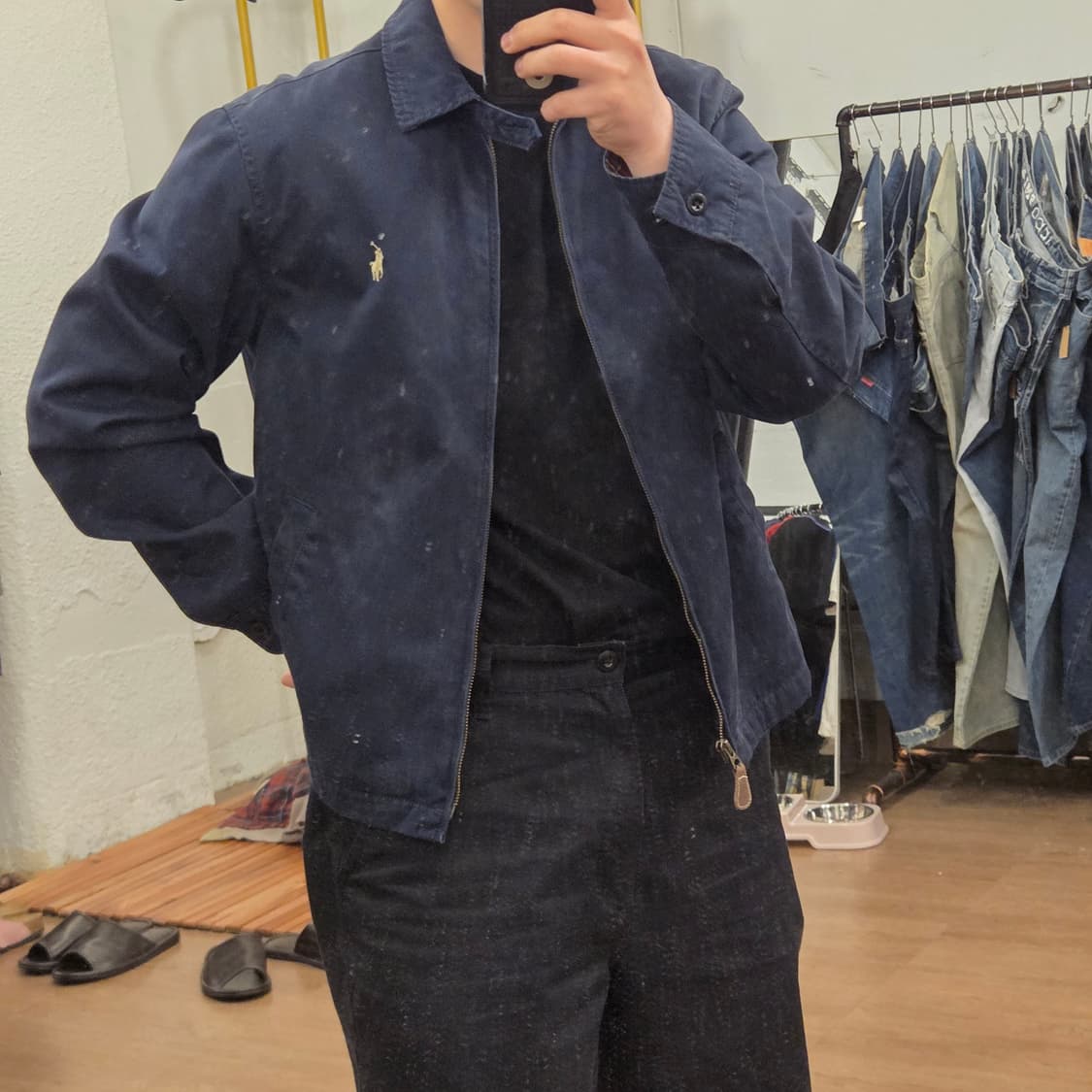 폴로 스윙탑 자켓 네이비 체크 안감 s 상품이미지10