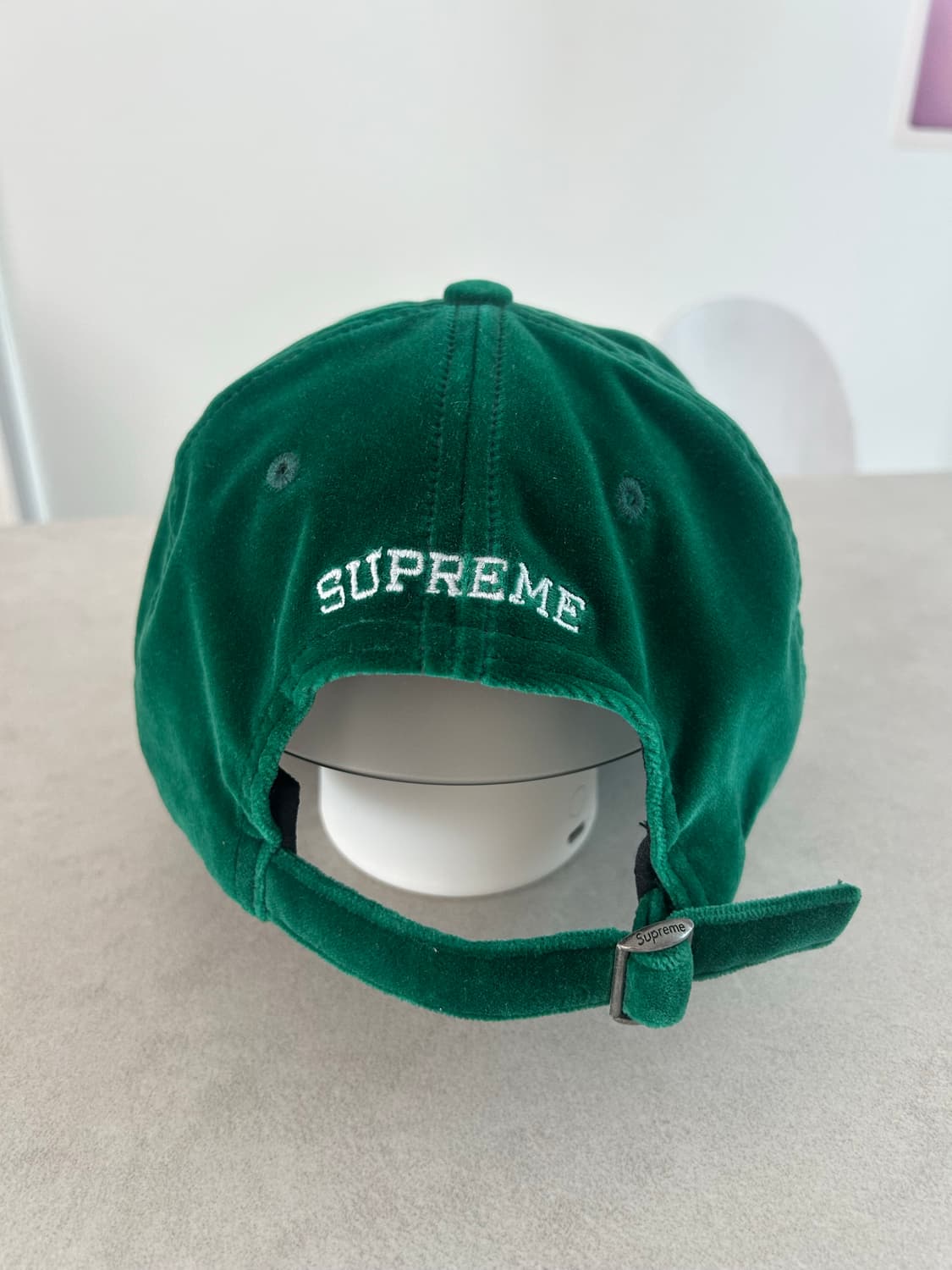 슈프림 벨벳 S로고 6패널 캡 그린 상품이미지3