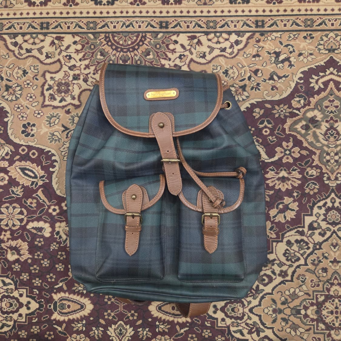 폴로 블랙와치 체크 백팩 럭색 상품이미지1