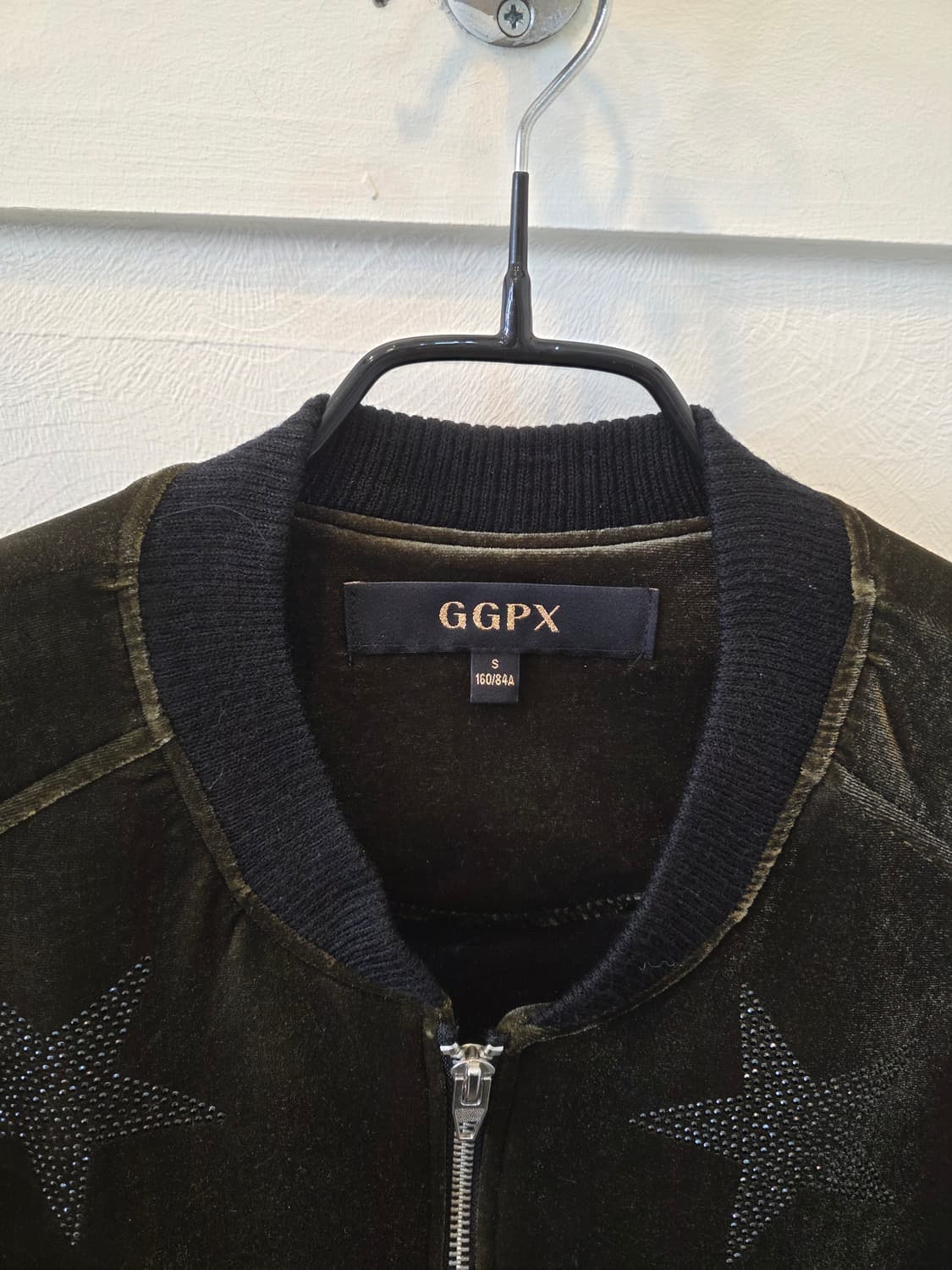 GGPX 올리브그린 벨벳 스타 아플리케 봄버 자켓 S 상품이미지1