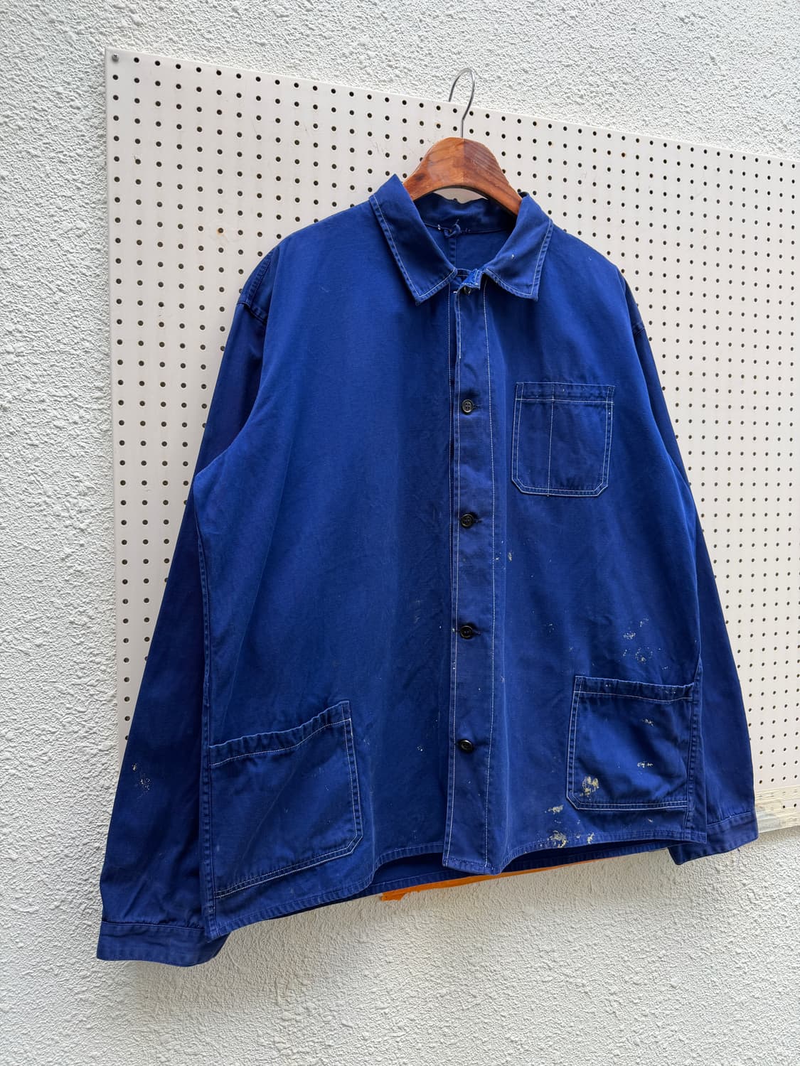 OLD VINTAGE DARK BLUE PAINTED 프렌치워크자켓 상품이미지5