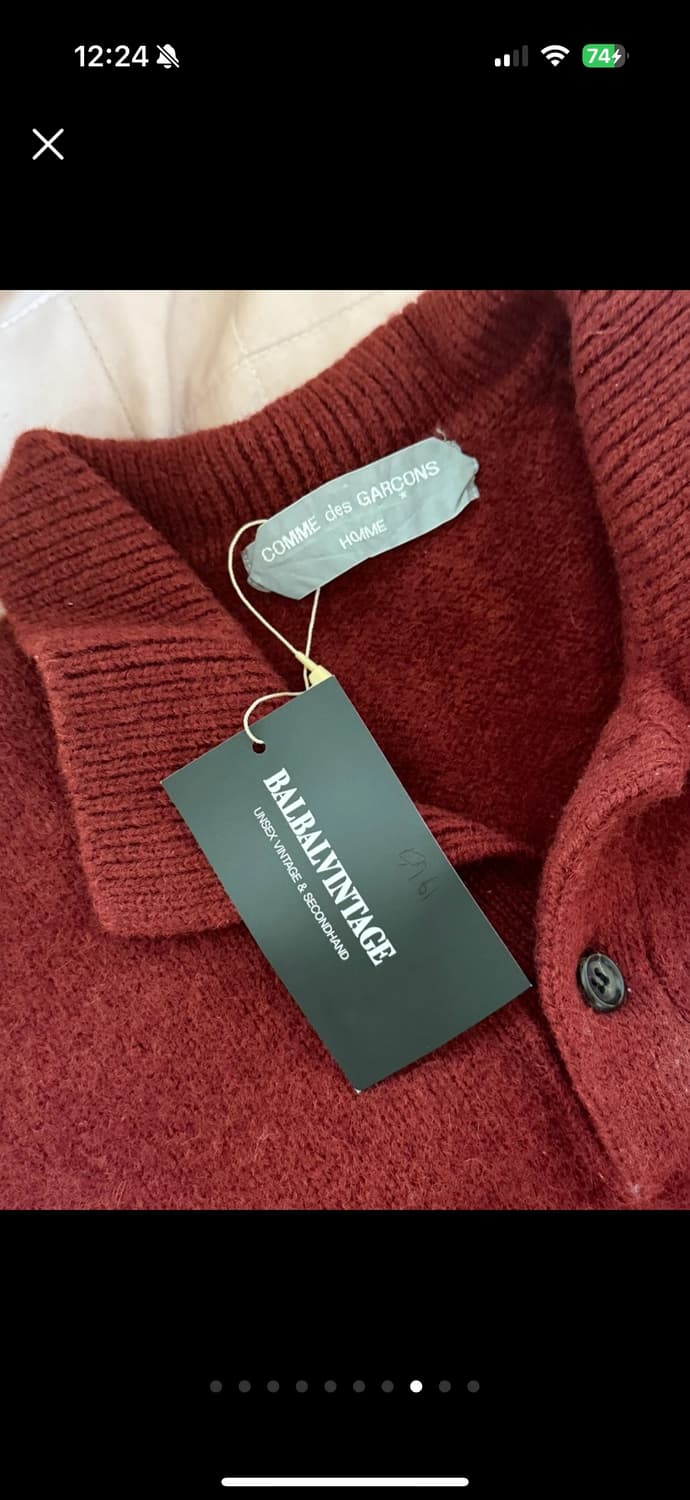 꼼데가르송 옴므 버건디 카라 니트 상품이미지7