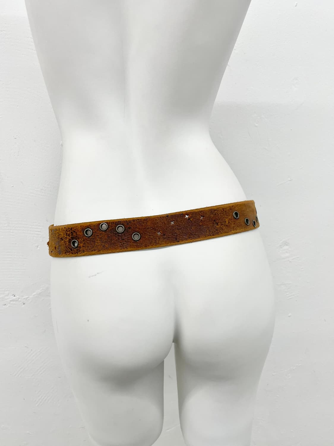 리얼레더 브라운 펀칭 버클 벨트 상품이미지4