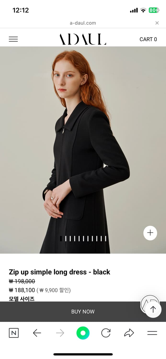 어다울) Zip up simple long dress - black-S 상품이미지5