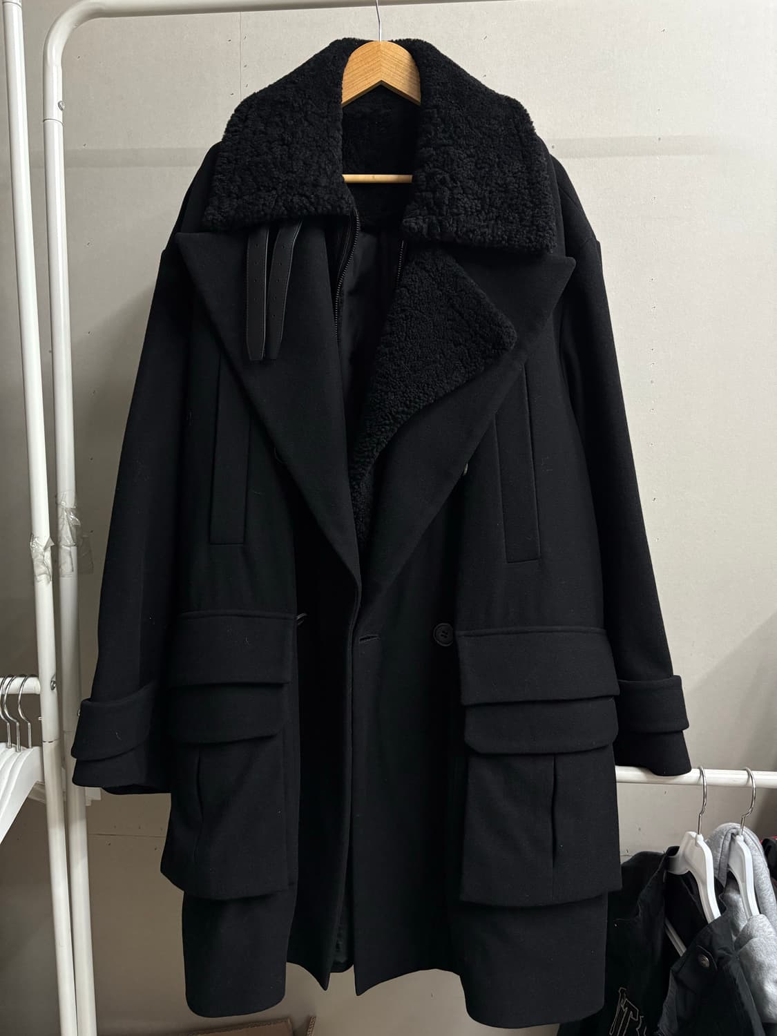 17fw 준지 캐시미어 무스탕 더블코트 상품이미지1