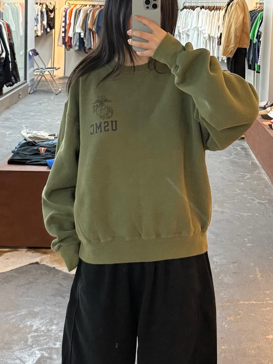 빈티지 소피 USMC 올리브 맨투맨 H2961 상품이미지1