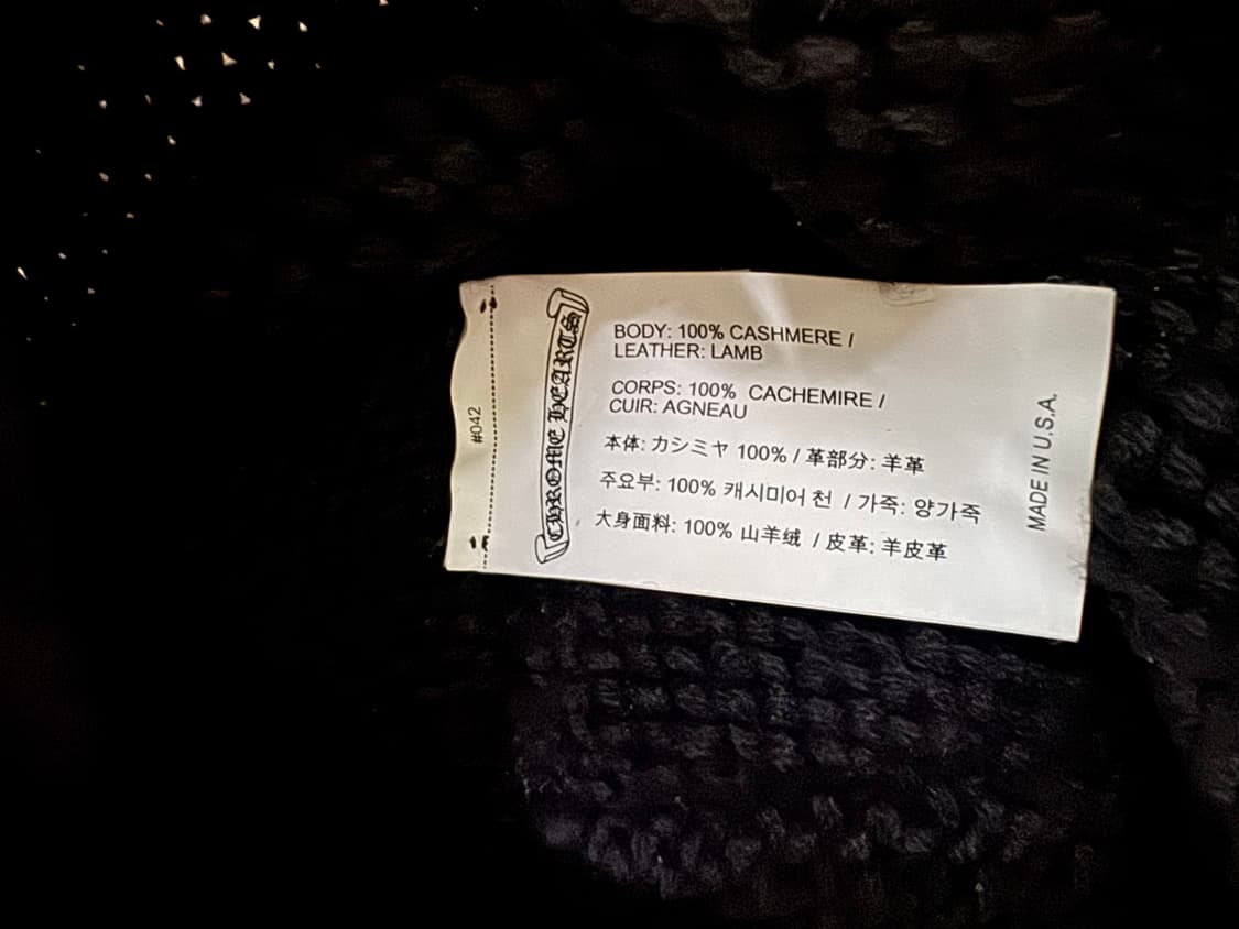 크롬하츠 크로스 참 크로스 패치 캐시미어 비니 상품이미지3