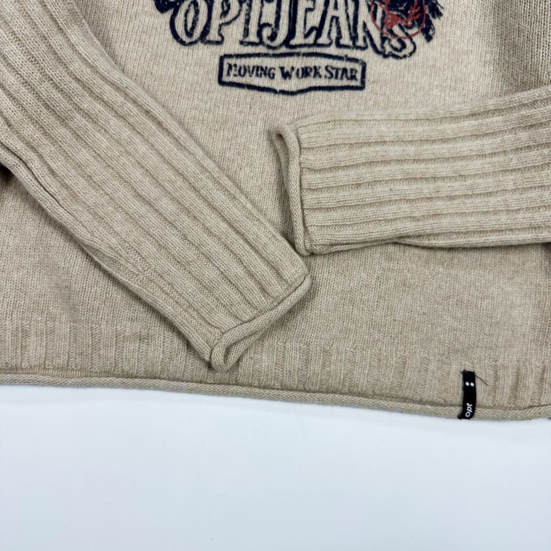 VTG 빈티지 그래픽 여성 크롭 울 니트 베이지 여성M 상품이미지4