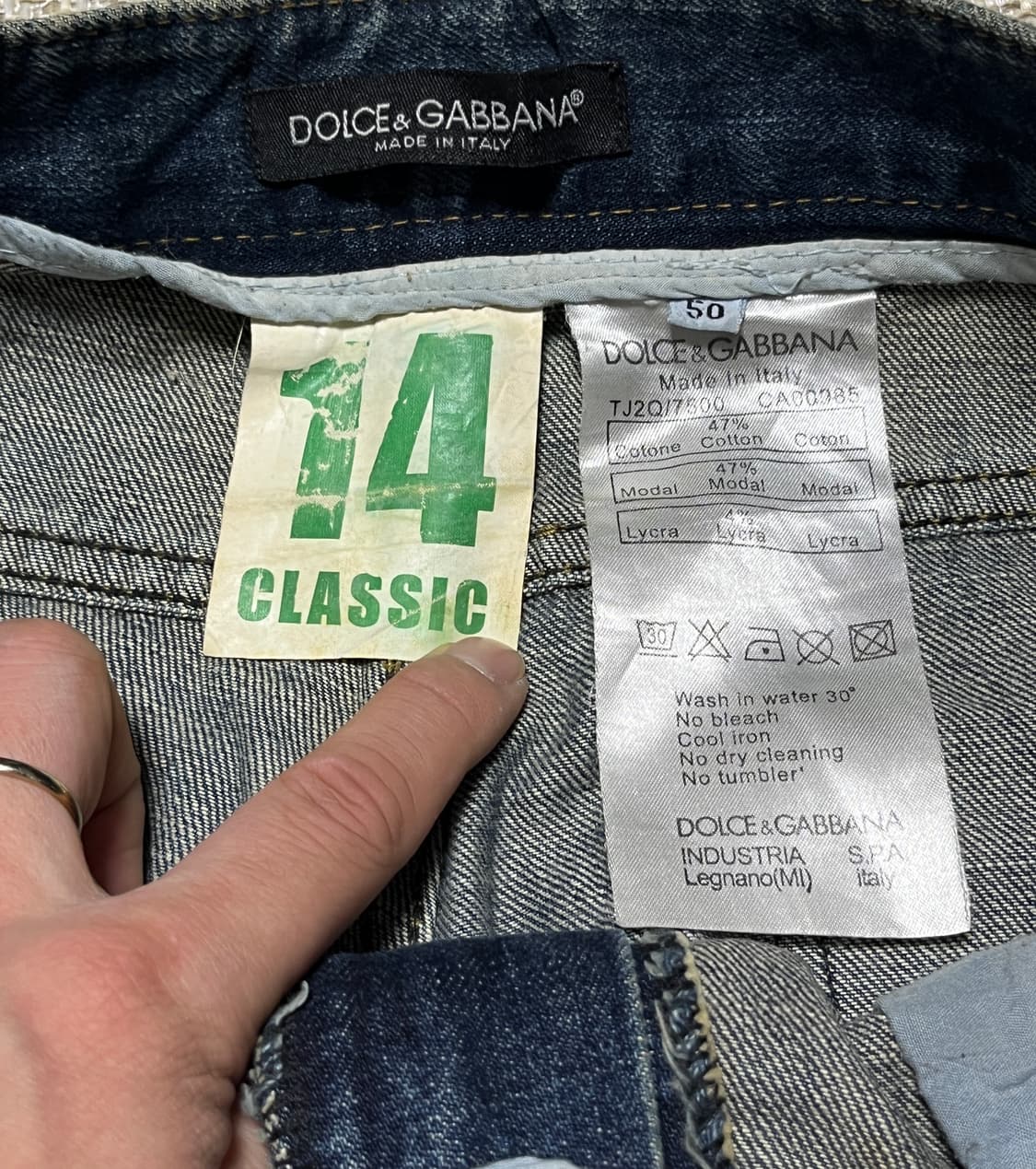 돌체앤가바나 세미와이드 워싱 데님 청바지 33 상품이미지7