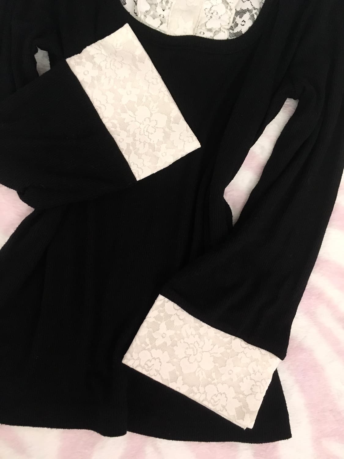 Pendora 블랙 레이스 블라우스 공겜여주깔 고딕 포멀 갸루 상품이미지4