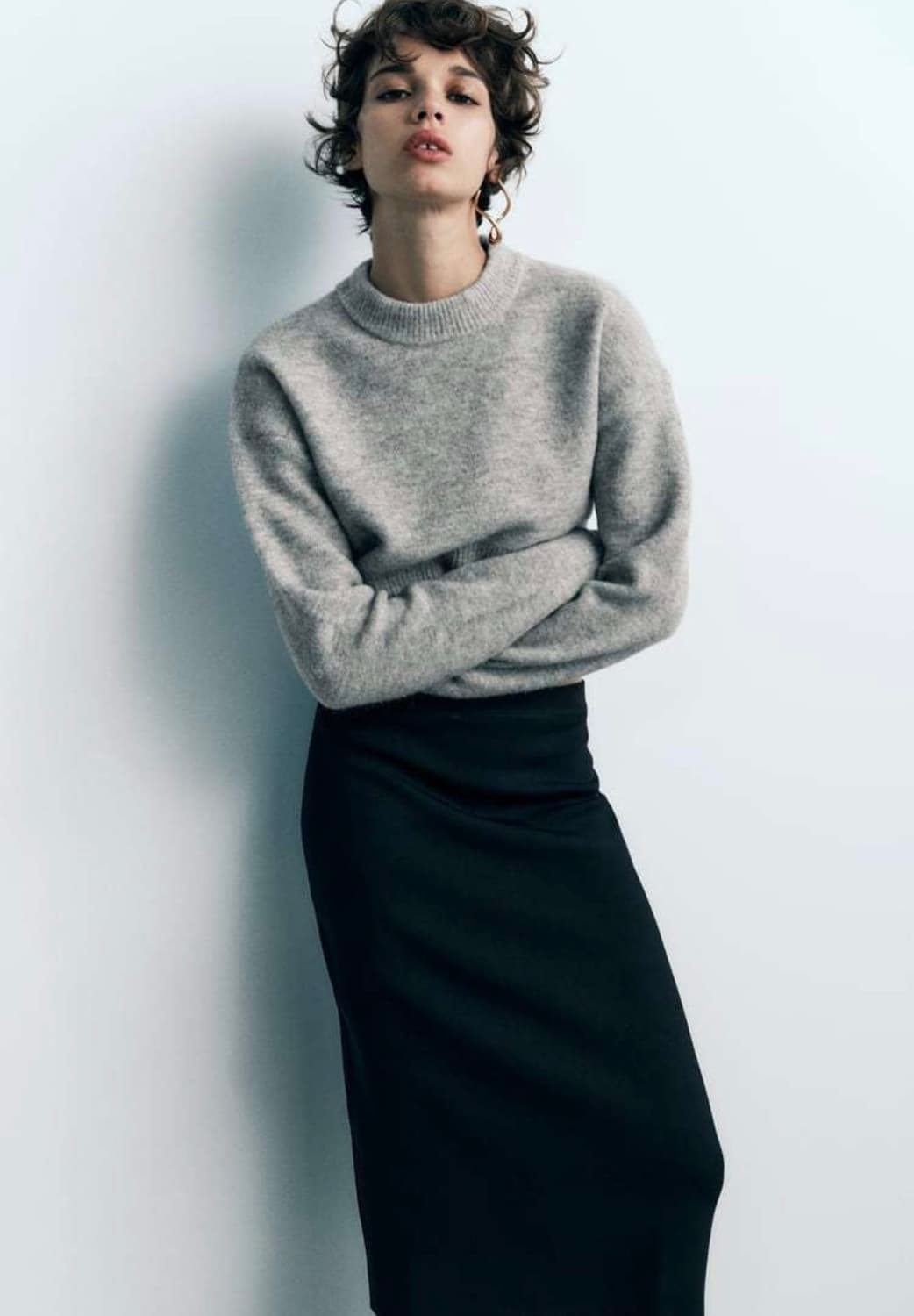 자라(zara) 울 부클 크롭 니트 상품이미지4