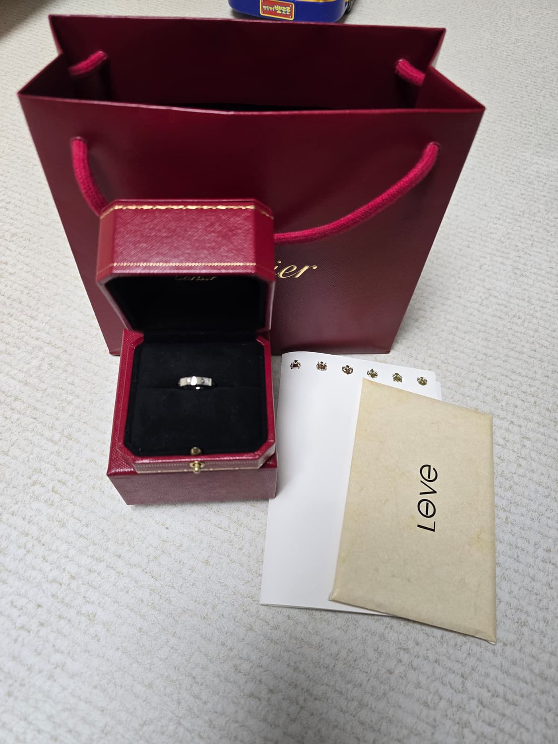 까르띠에 러브링 화이트골드 48호 새상품 풀박스 상품이미지1