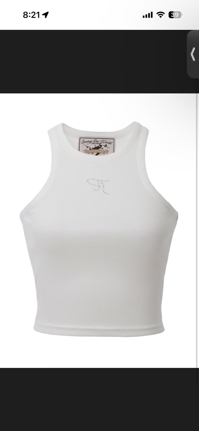 쓰리타임즈 쥬얼 탱크탑 화이트 상품이미지3