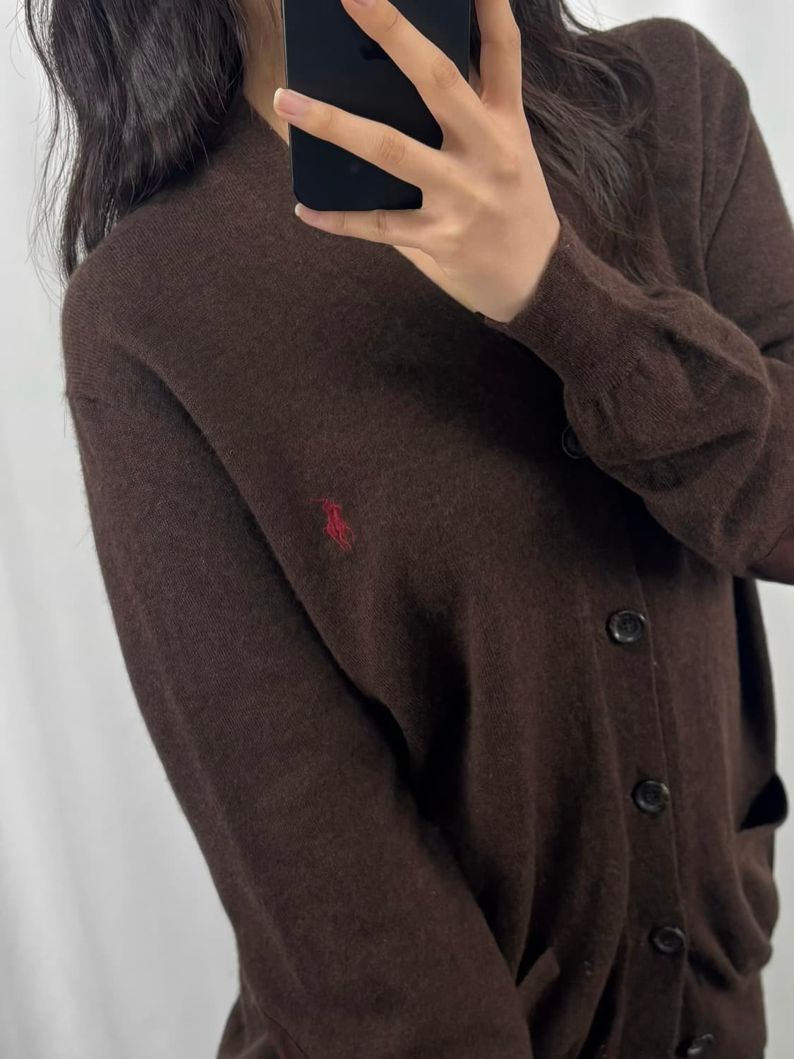 폴로 브라운 메리노울 가디건 상품이미지1