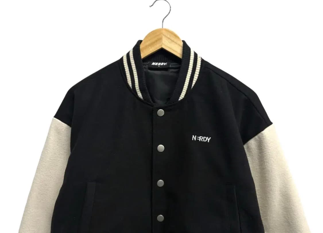 널디 크롭 바시티 점퍼 블랙 S 상품이미지3