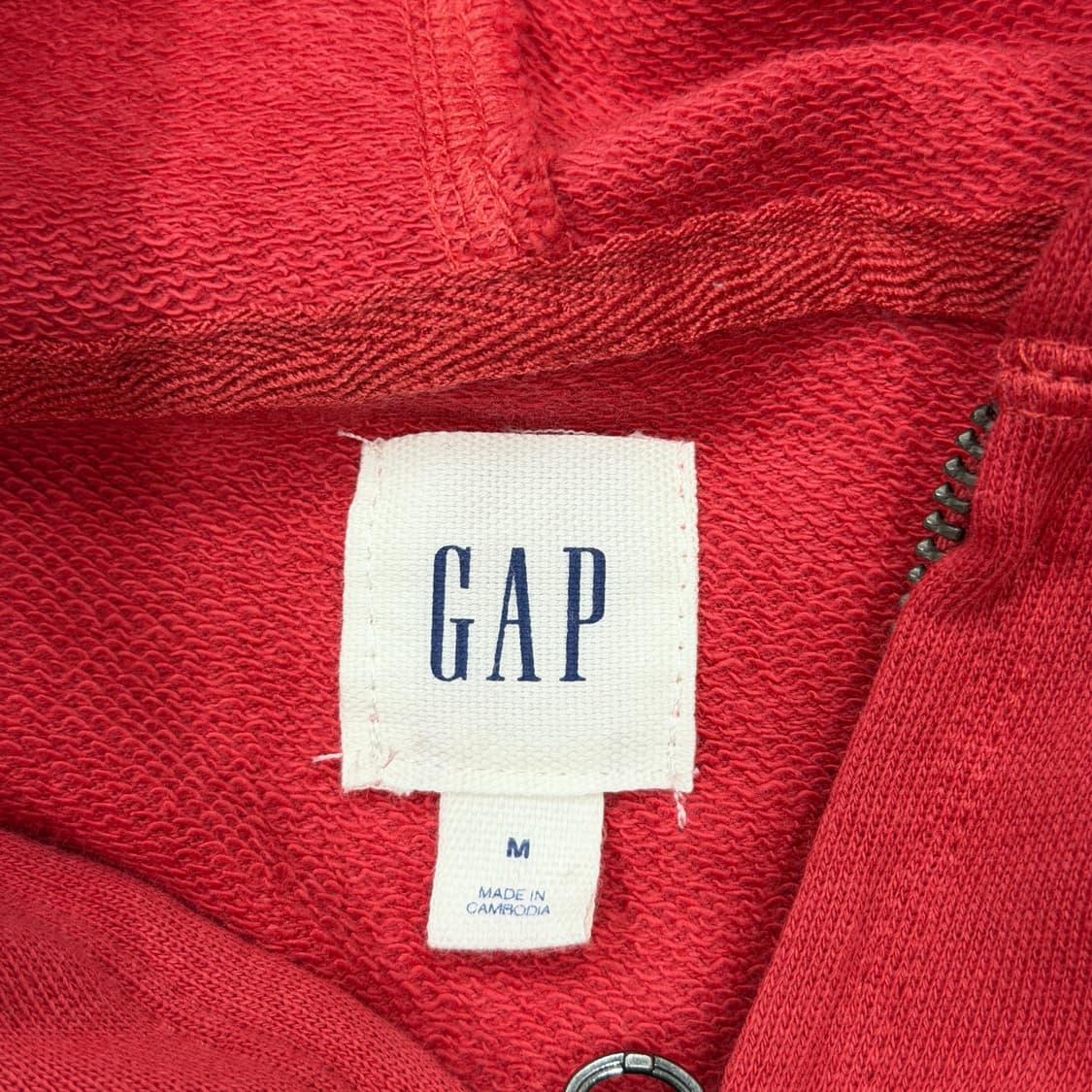 GAP 빈티지 스펠로고 후드집업 자켓 레드 M 상품이미지4