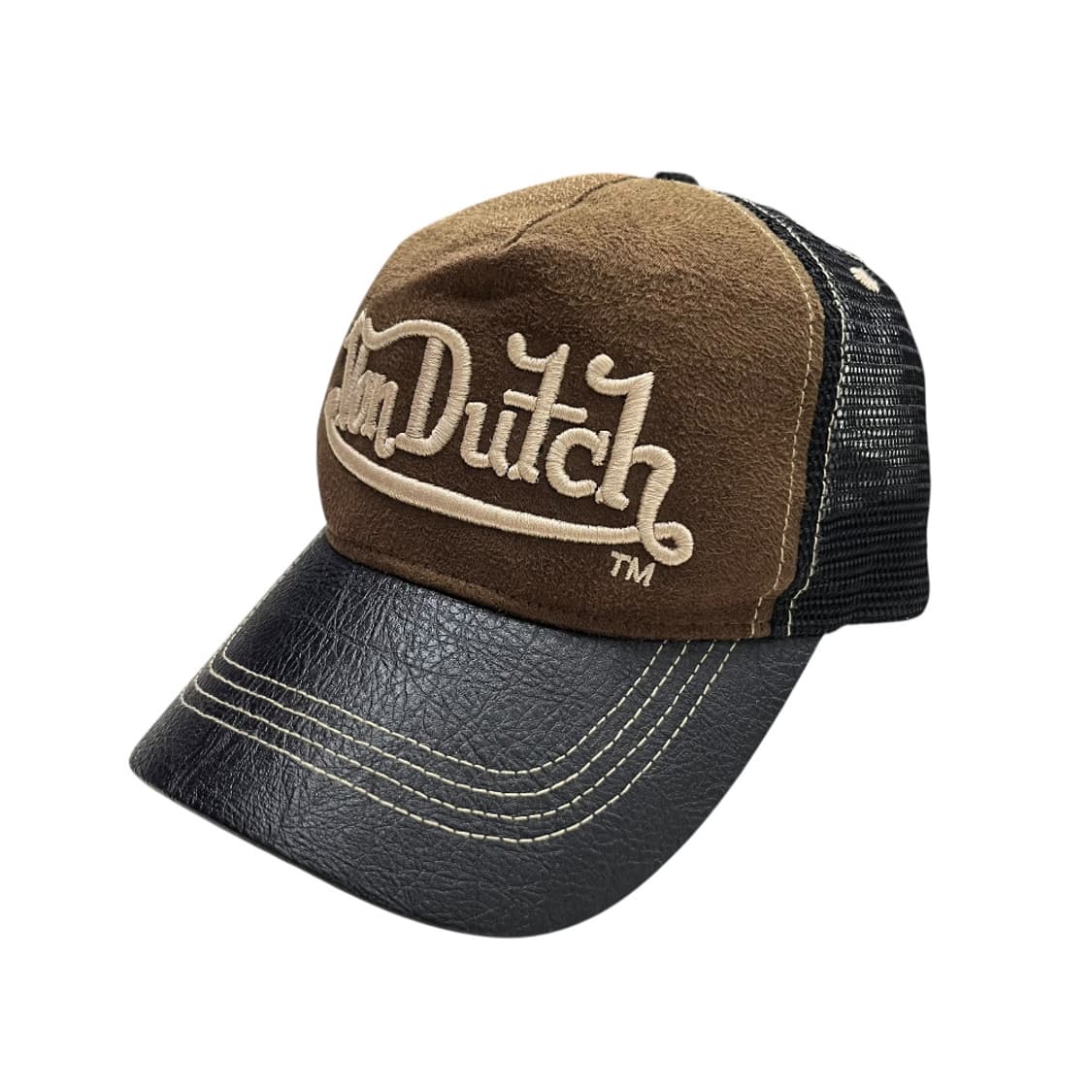 본더치 y2k 레더 브라운 볼캡 상품이미지6