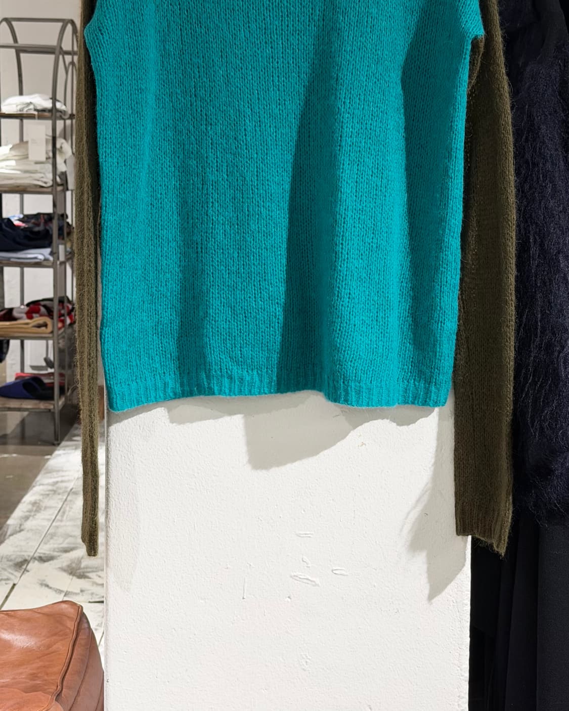 드리스 반 노튼 민트 배색 알파카 블렌드 니트  상품이미지5