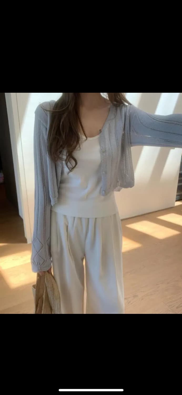 포스터 발리 린넨 가디건 연그레이 상품이미지2