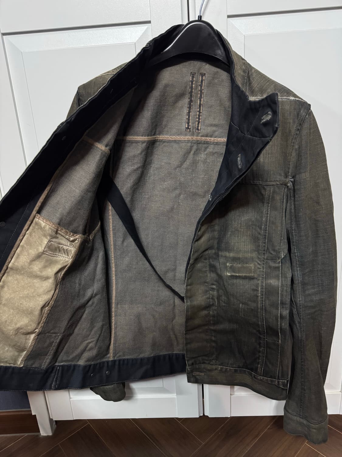 릭오웬스 슬레이브 코팅 데님 자켓 L 상품이미지4
