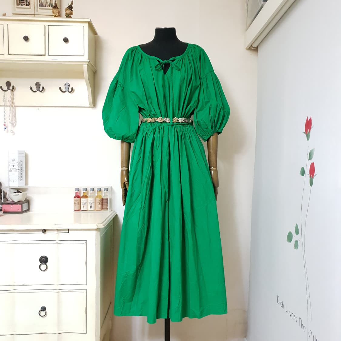 MARNI 마르니 아카이브 라인스톤 우드비즈 패브릭자수장식 우븐 랩 벨트 상품이미지8