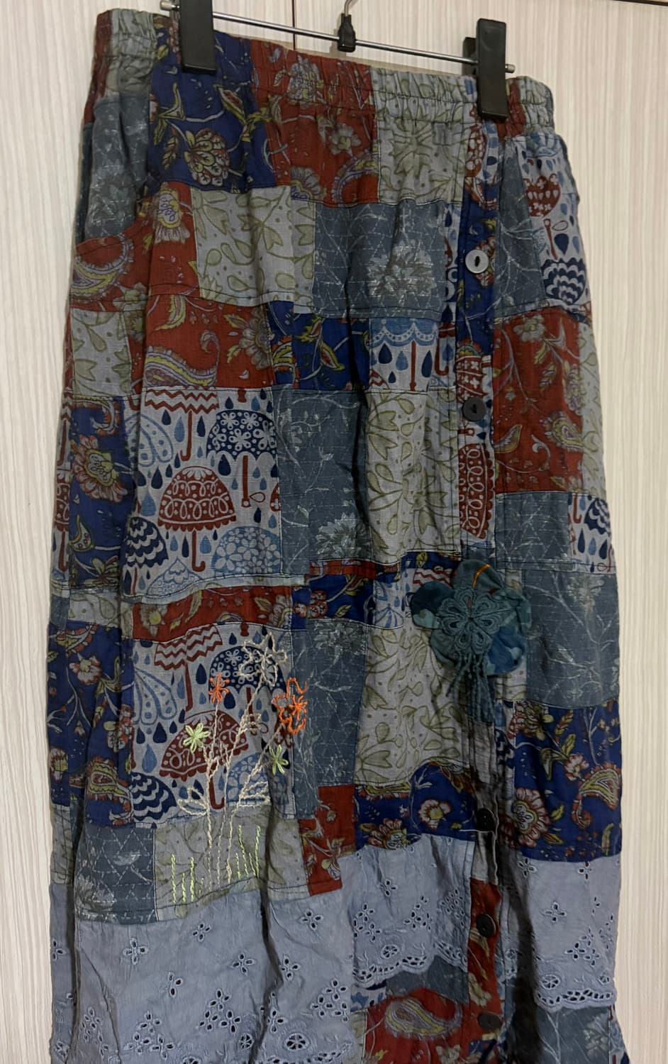 패치워크 패턴 롱스커트 히피 에스닉 보헤미안 상품이미지3