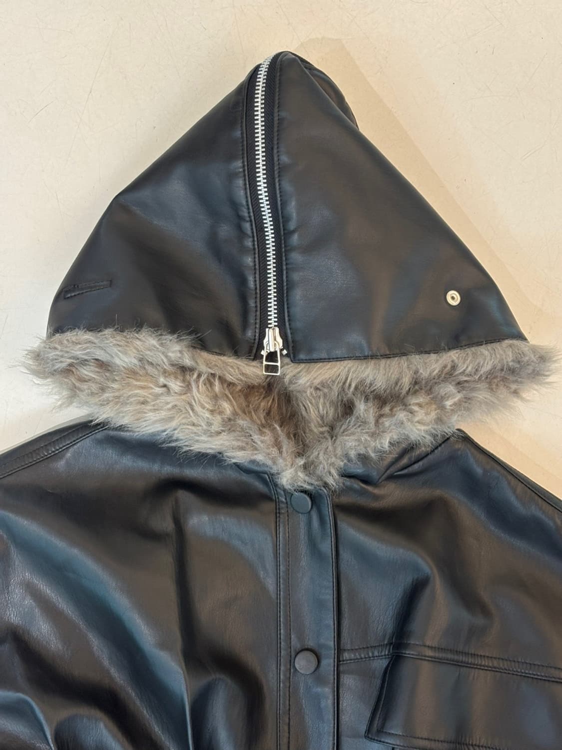(New)Irene Fur Hood Leather Jacket 상품이미지4