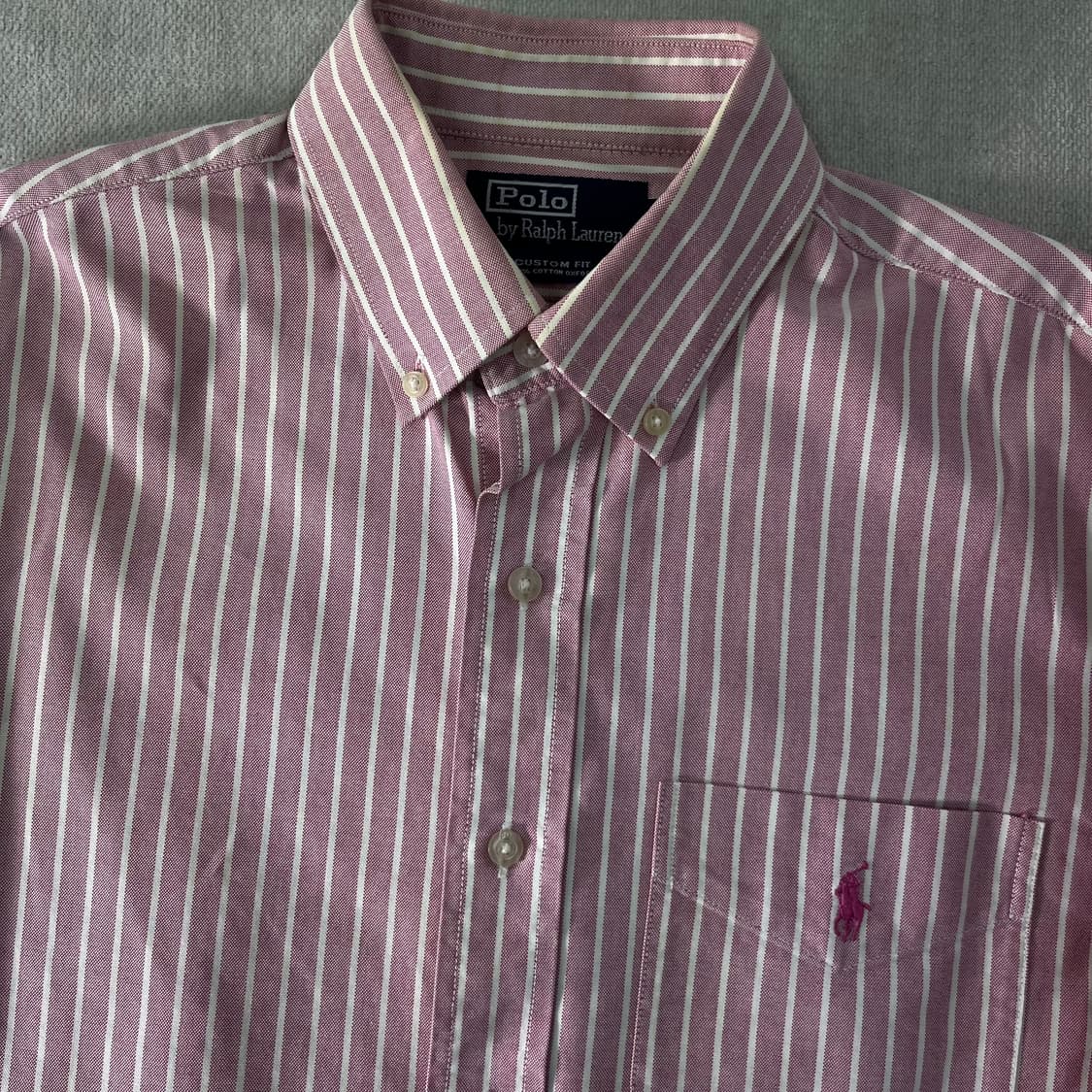 100 폴로랄프로렌 핑크 스트라이프 코튼 셔츠 상품이미지2