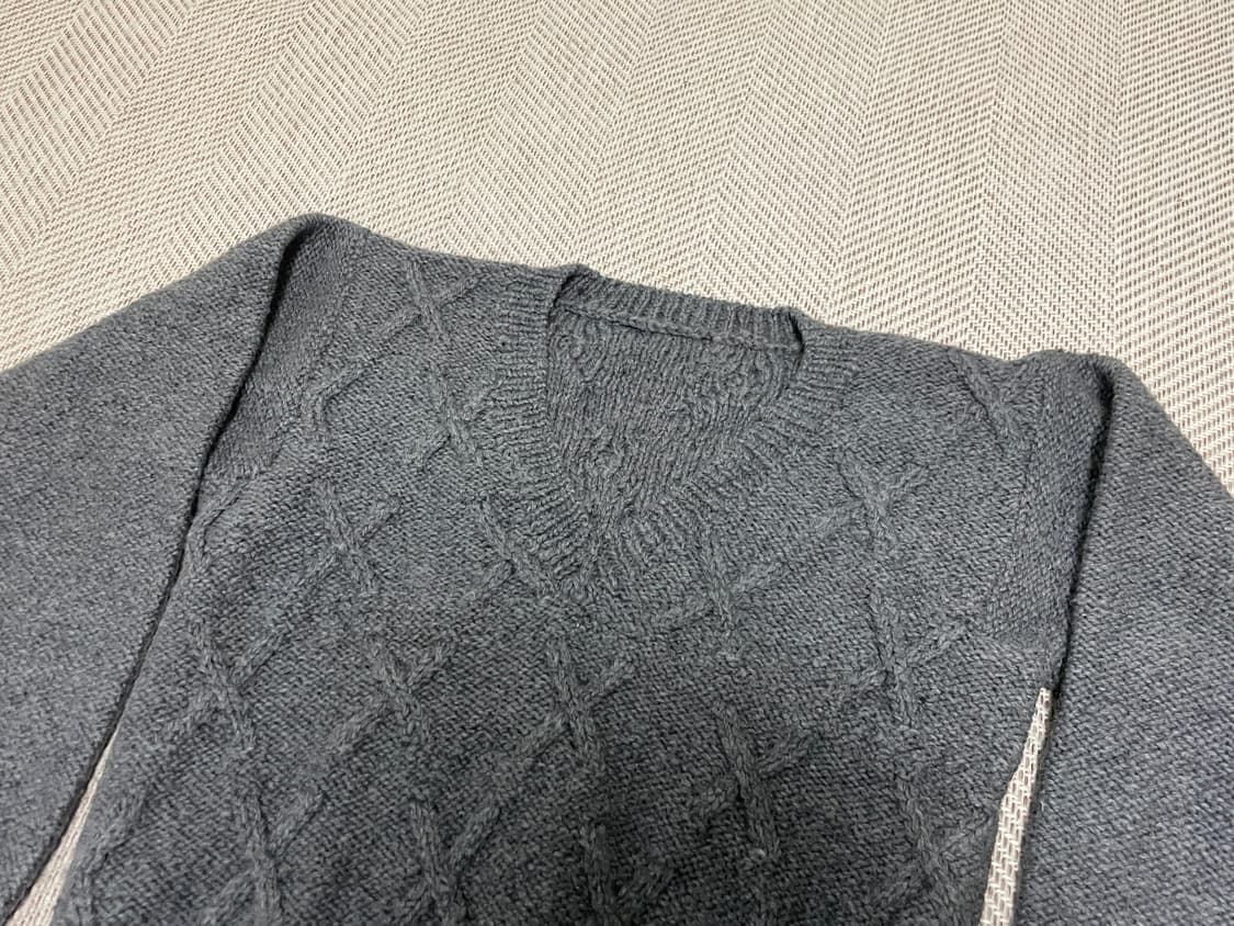 빈티지 핸드메이드 헤비 그레이 니트 J03513 상품이미지2