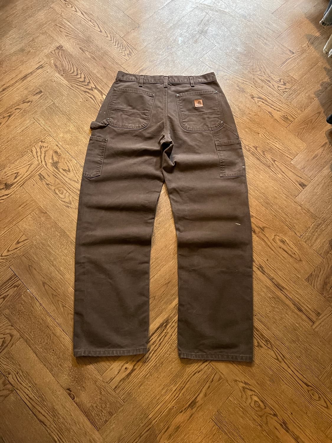 [32]칼하트 USA 빈티지 페인팅 다크브라운 더블니 워크 팬츠 상품이미지2