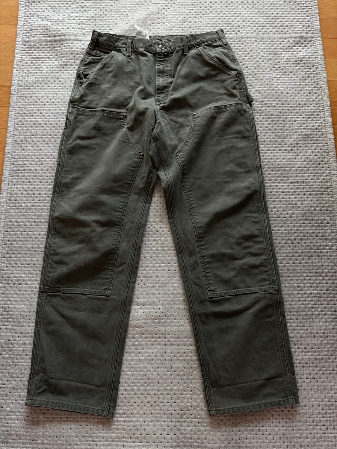 [35] 칼하트 더블니 워크팬츠 b136 모스 상품이미지1