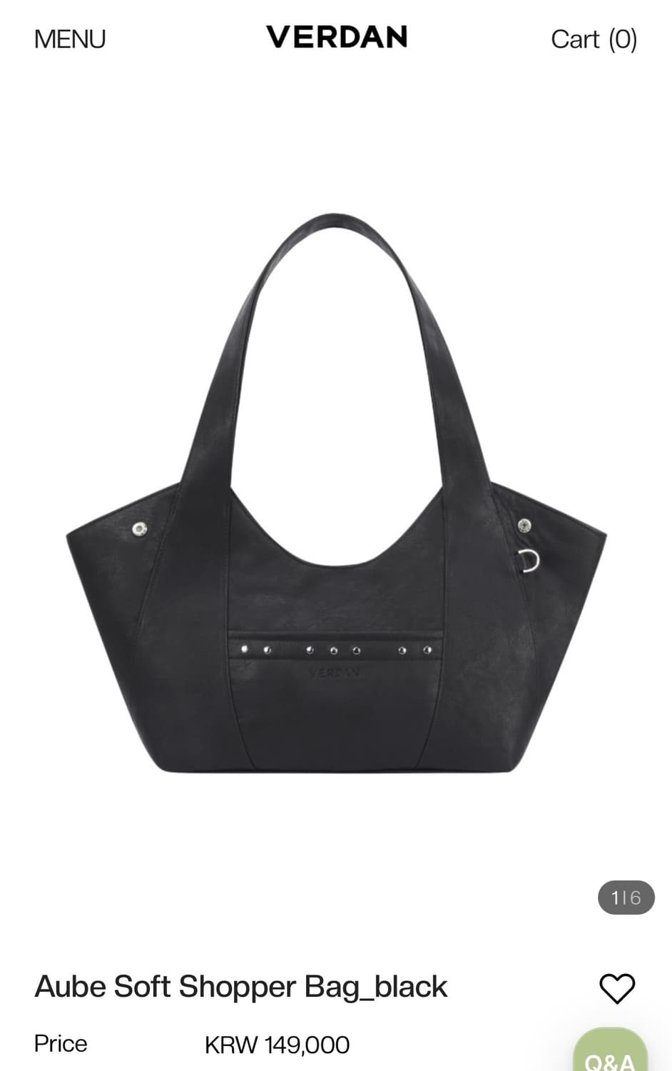 VERDAN Aube 소프트 쇼퍼백 블랙 상품이미지2