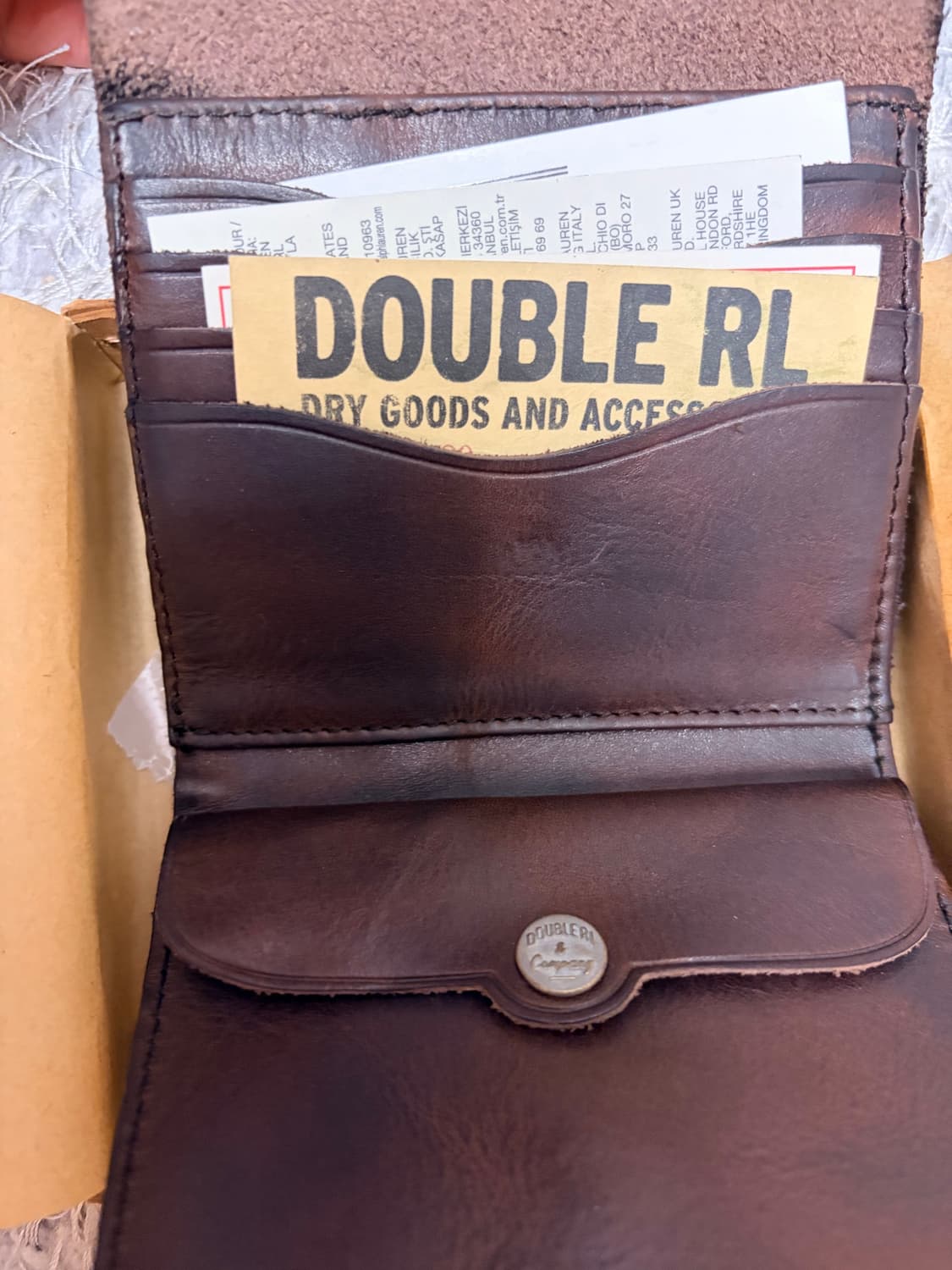 RRL 더블알엘 콘초 레더 월렛 다크 브라운 상품이미지4