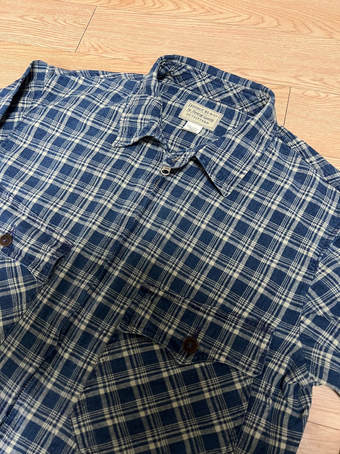 RRL 더블알엘 인디고 체크 리넨 코튼 자켓 M 린넨자켓 상품이미지3