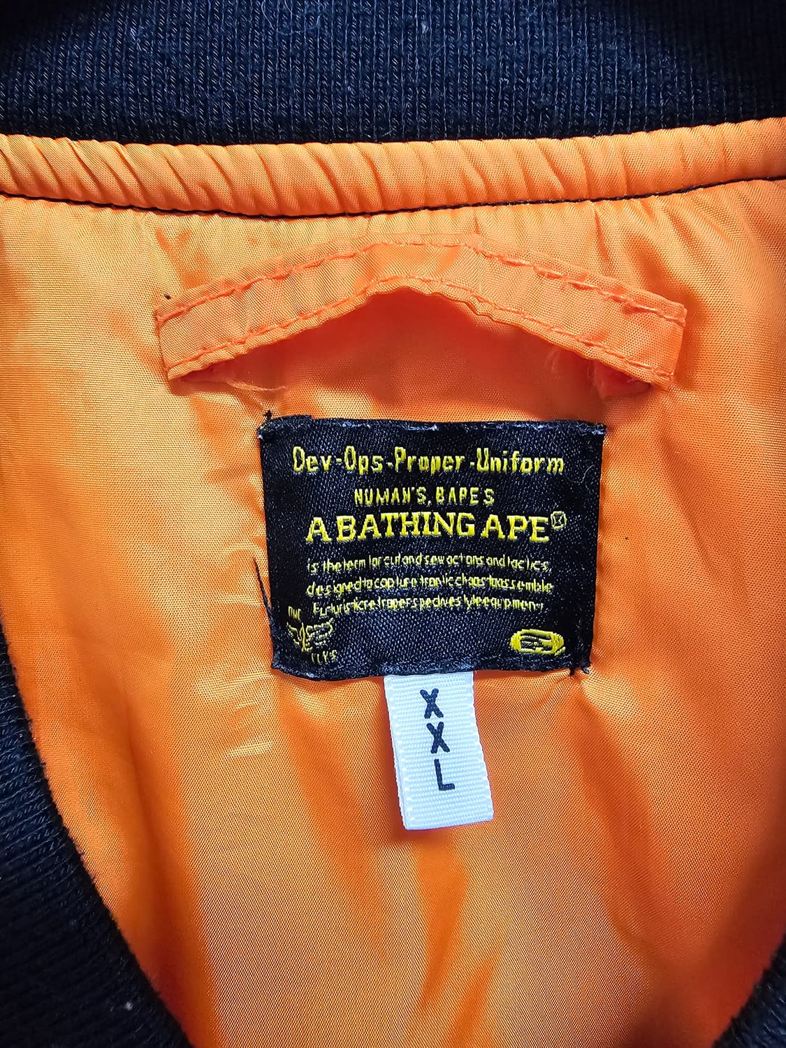 베이프 샤크 ma-1 항공점퍼 2XL 국내100정도 상품이미지3