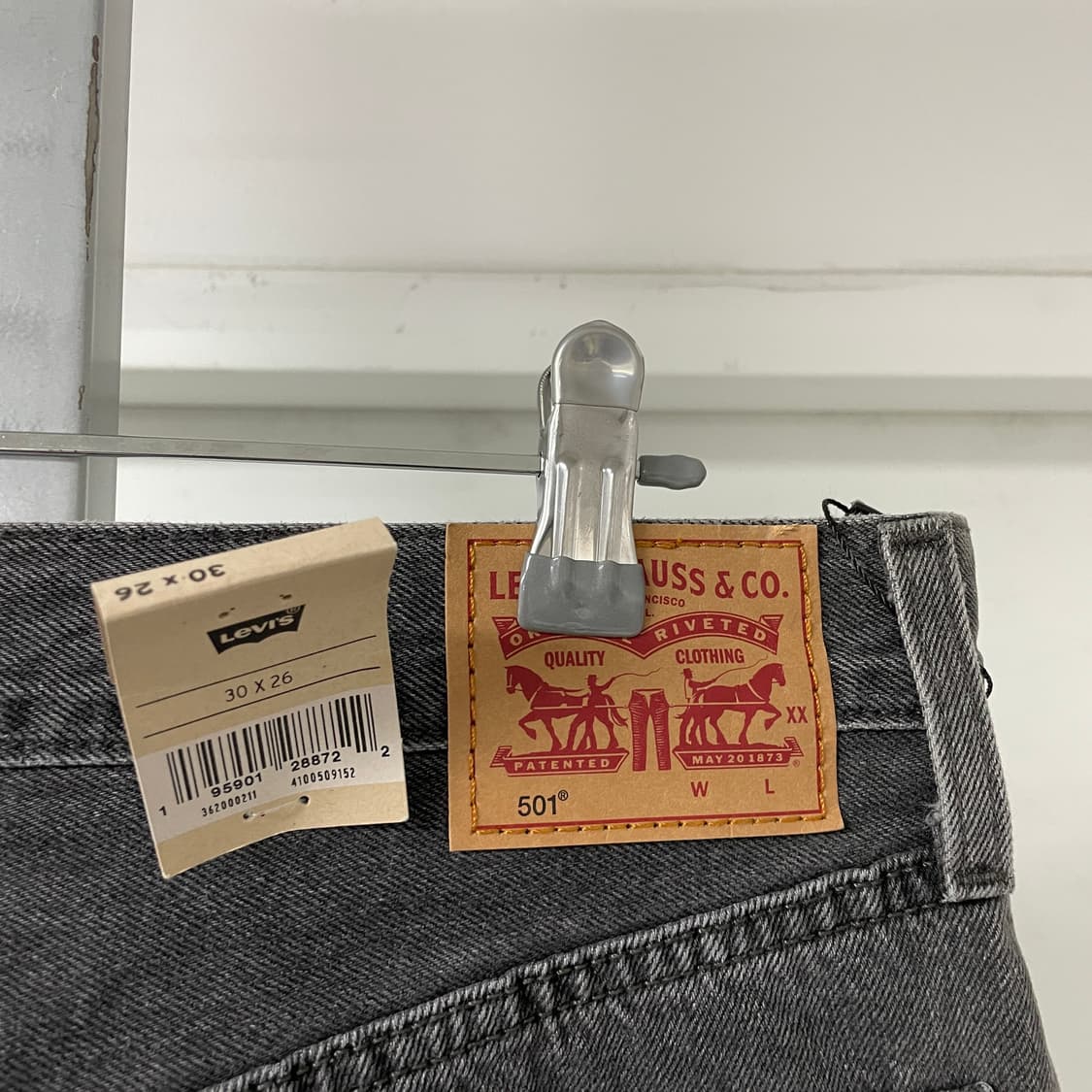 리바이스 501 흑청 데님 팬츠 W30 L26 상품이미지4