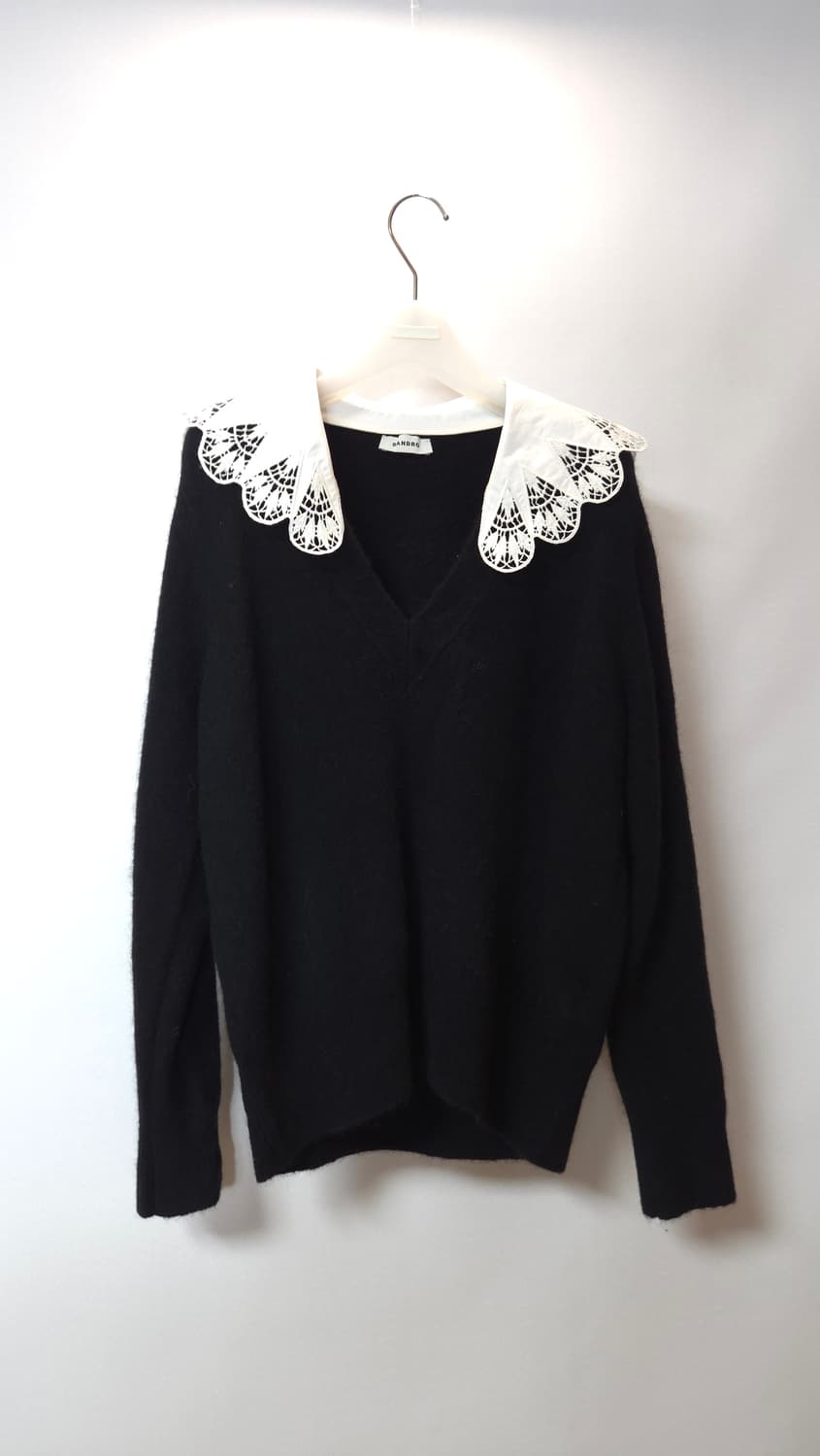 산드로 포플린 칼라 알파카 니트 탑 44 ~ 66 상품이미지4