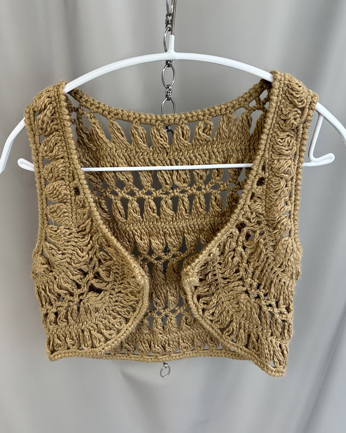 latte crochet one-button bolero vest 상품이미지2