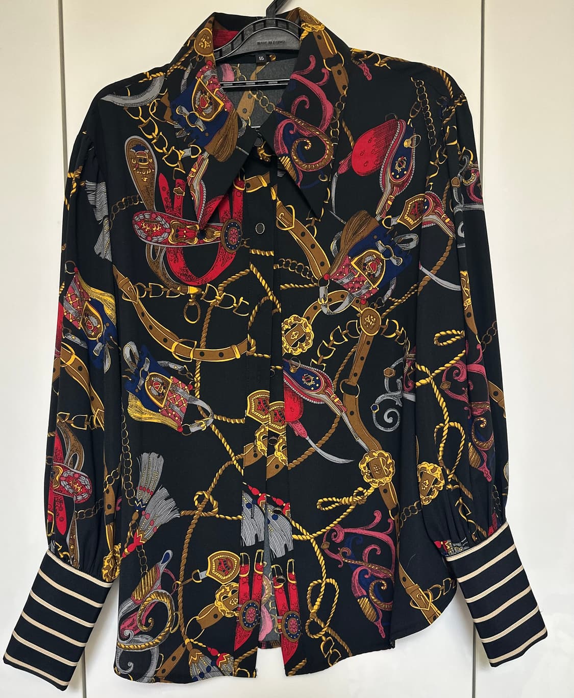 에고이스트 블랙 패턴 블라우스 상품이미지2