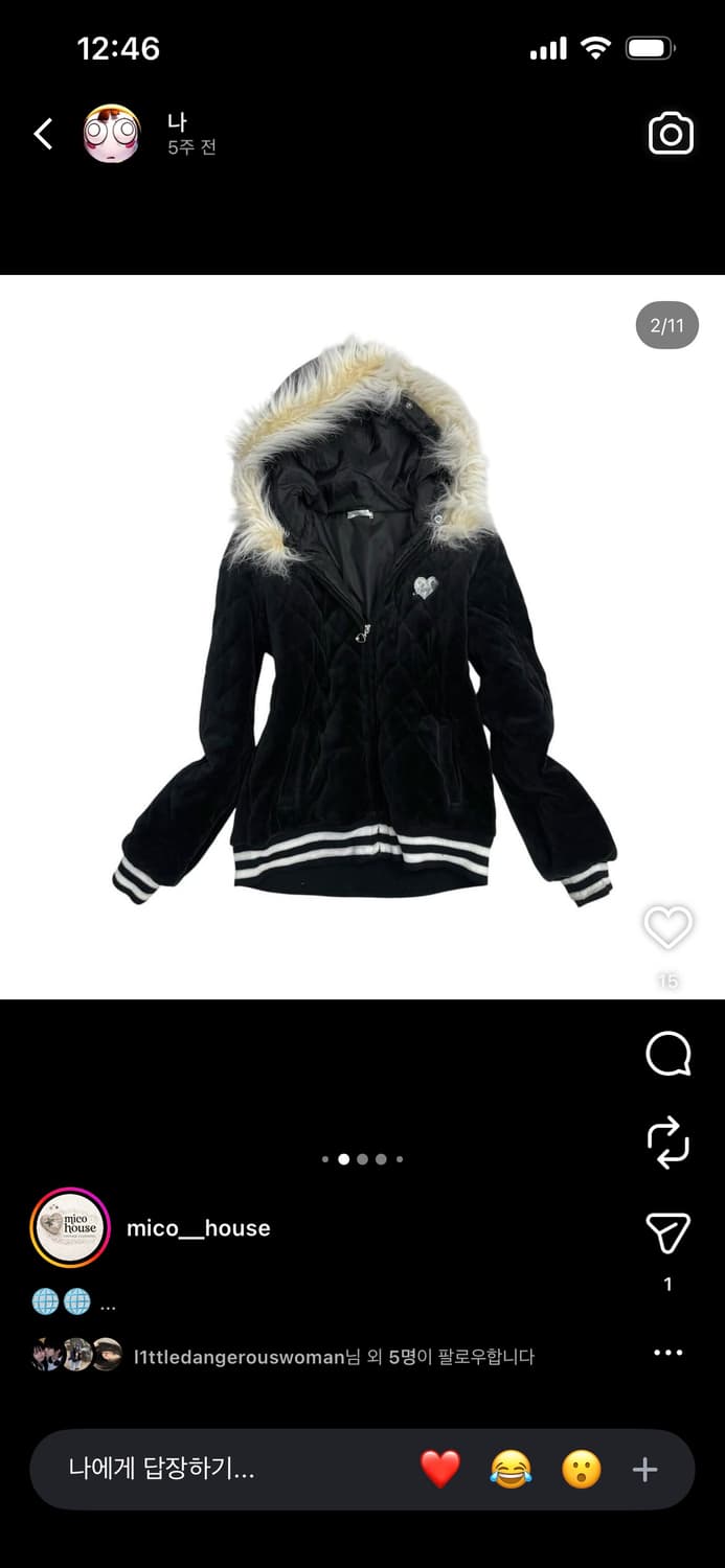 미코하우스 미라이클럽 퍼후드 갸루 빈티지 아우터 상품이미지1