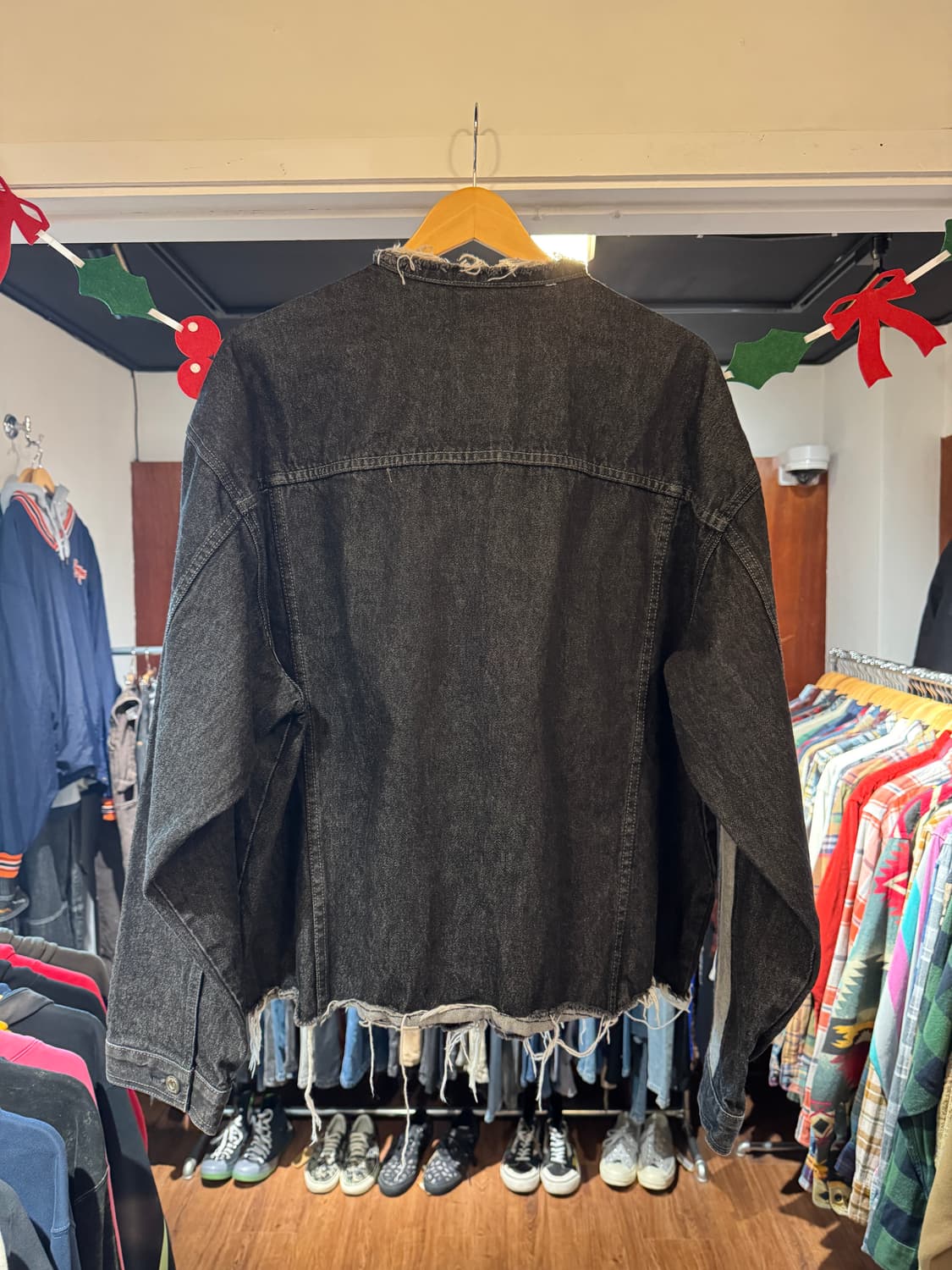 션존 오버핏 흑청 데님자켓 빈티지 올드스쿨 sean john XXL 상품이미지5