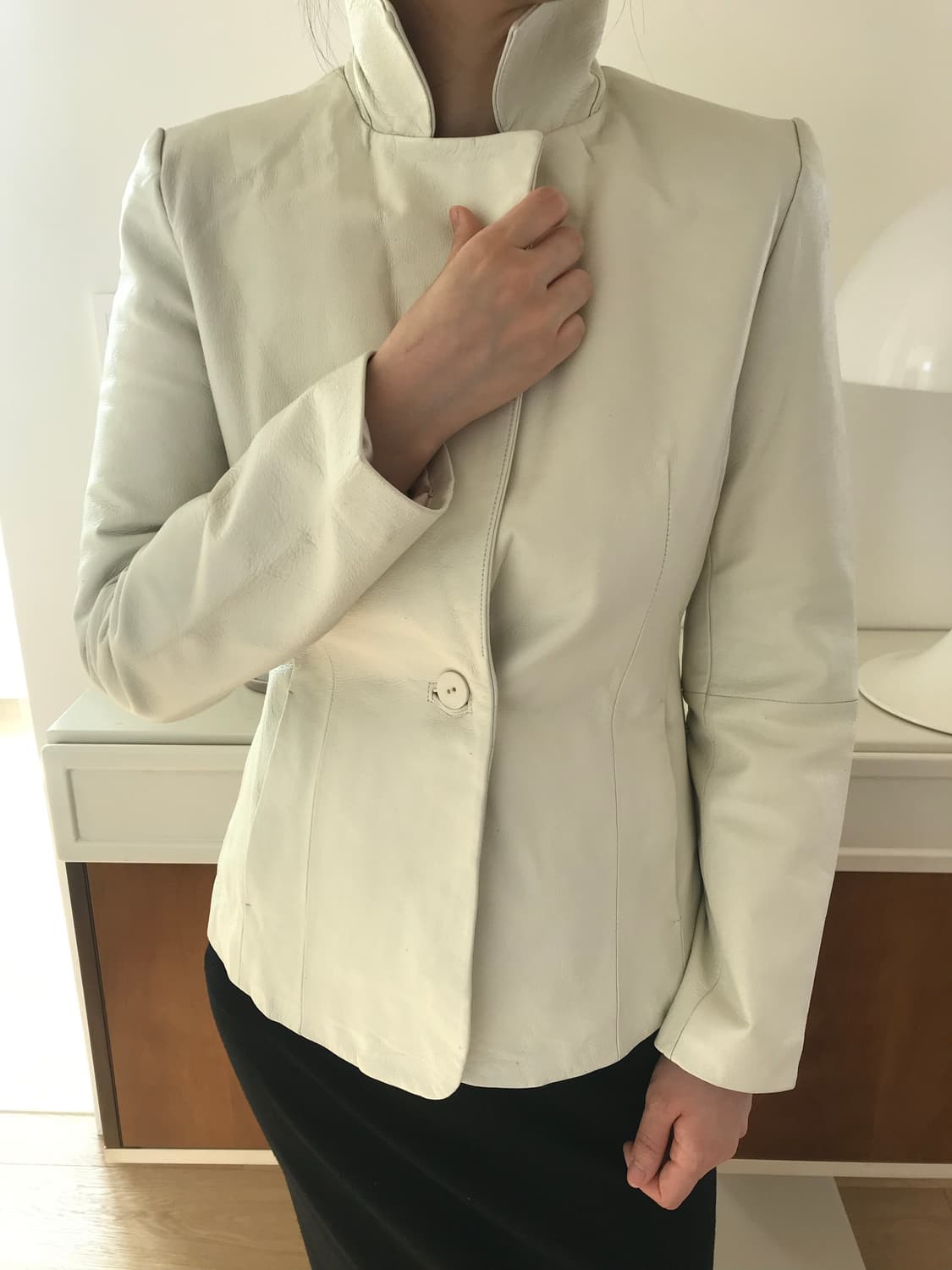 vintage ivory leather jacket 상품이미지8