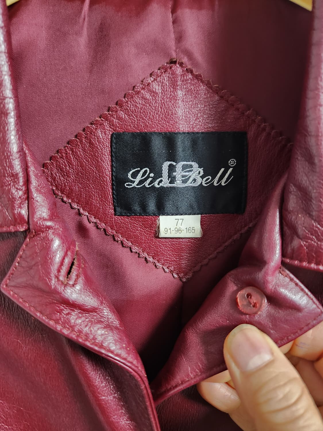 LIO BELL 여성 버건디 소가죽 자켓 66 상품이미지3