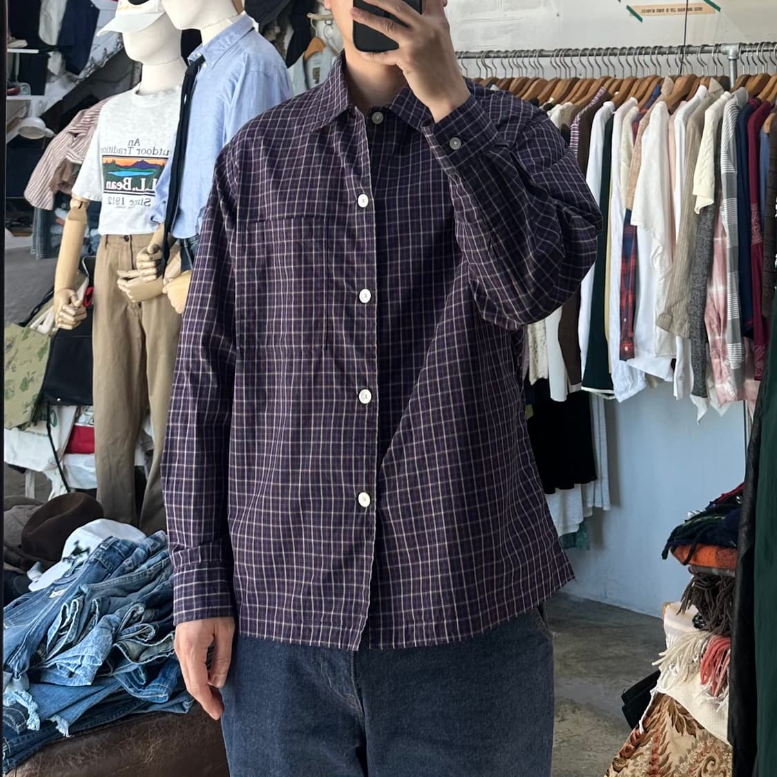 (착용컷) SHIPS any 체크 파자마 셔츠 (남성용 100) 상품이미지3