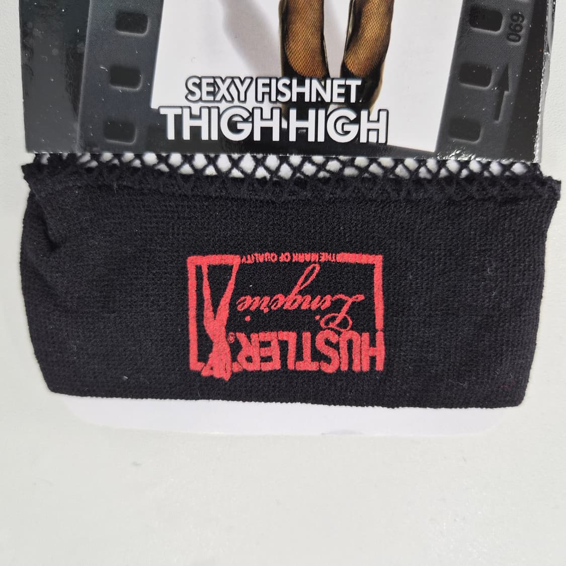 HUSTLER 블랙 망사 하이삭스 허벅지 스타킹 상품이미지3