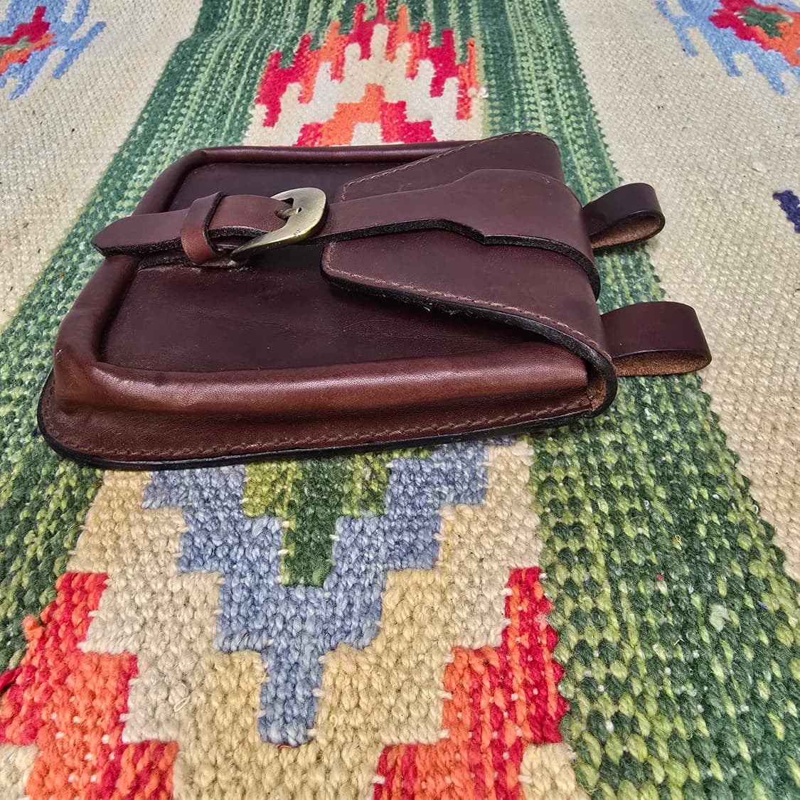 Japan vintage 카우레더 메디신백 벨트루프 파우치 상품이미지4