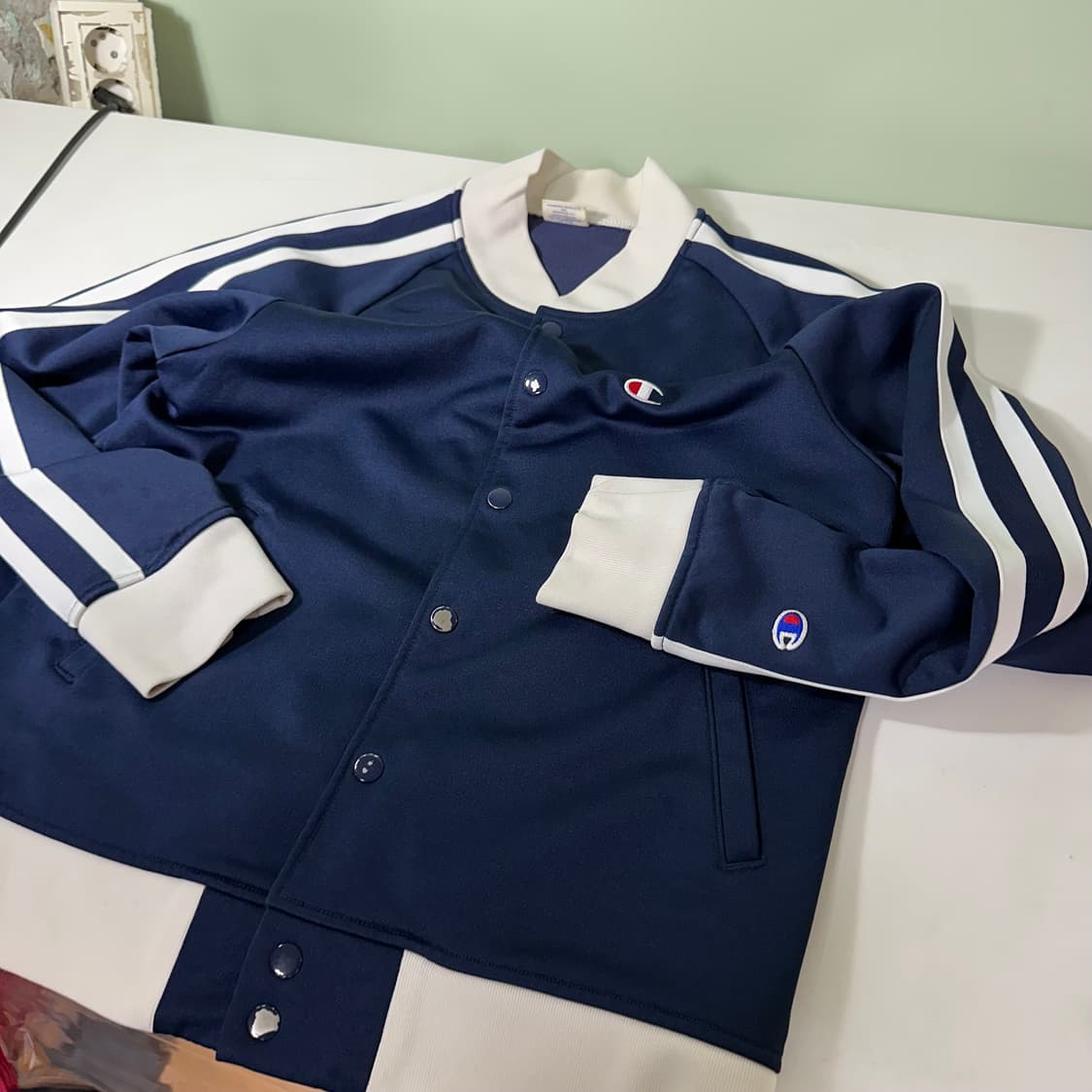 우먼S-M 챔피온 우먼 네이비 사이드라인 트랙탑 집업져지 상품이미지2