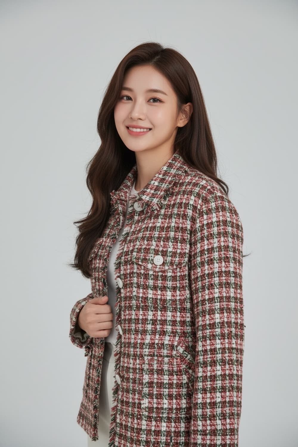 시슬리 트위트 체크 자켓 42 상품이미지1