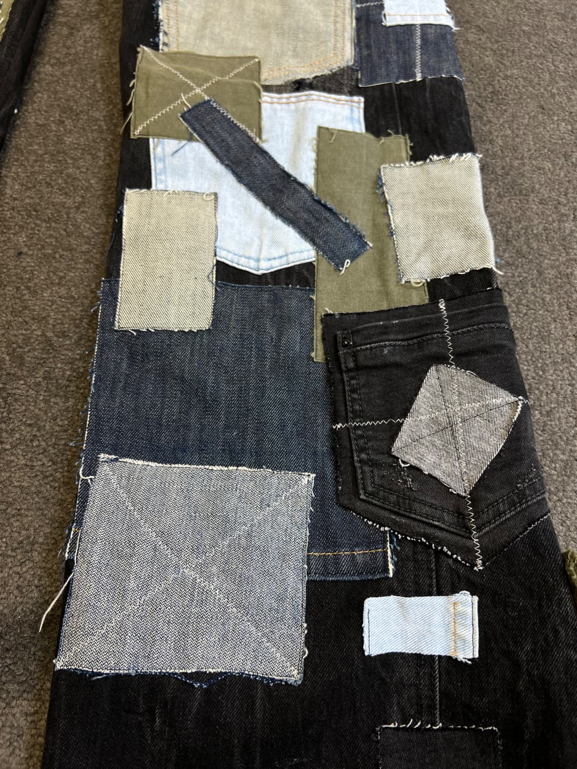 커스텀 패치워크 데님 팬츠 [실측 확인] 상품이미지3