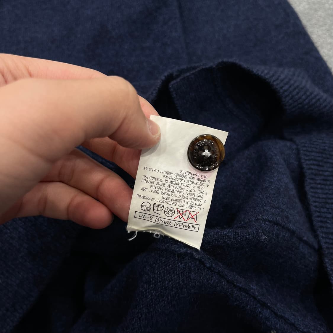 95 빈폴 캐시미어 가죽패치 롱 가디건 상품이미지7